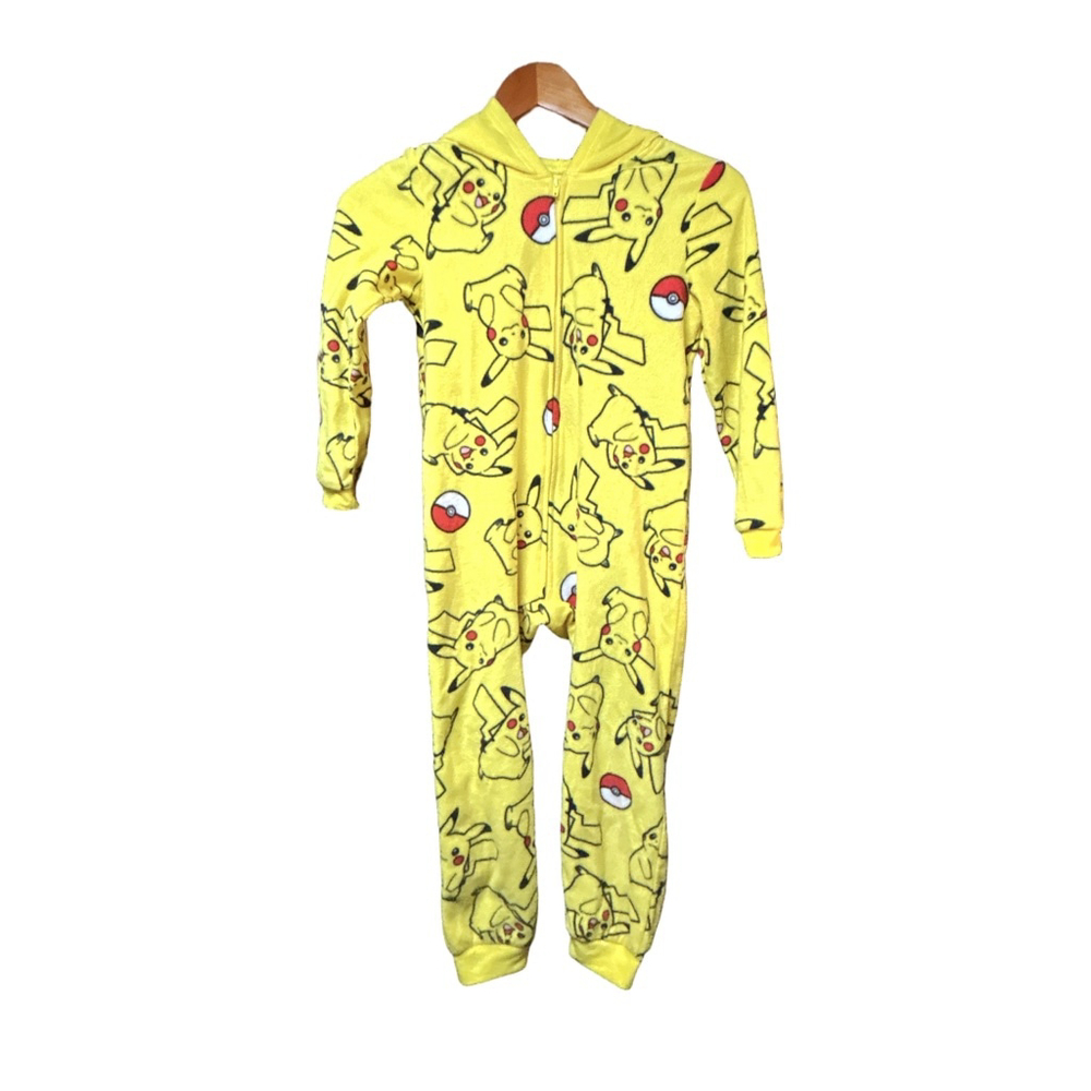 Pokemon Boys Pajama One Piece Yellow Size 6 7 - Picture 2 of 9